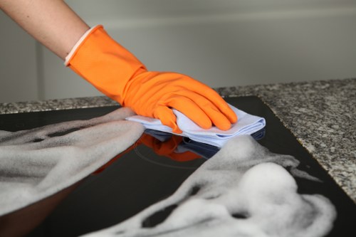 Employee wearing PPE during a task at work