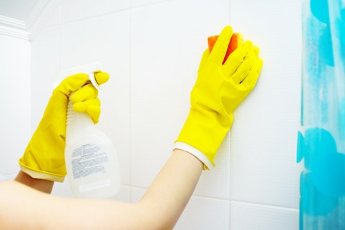 Spot treatment on a stained mattress surface